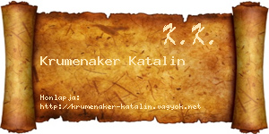 Krumenaker Katalin névjegykártya